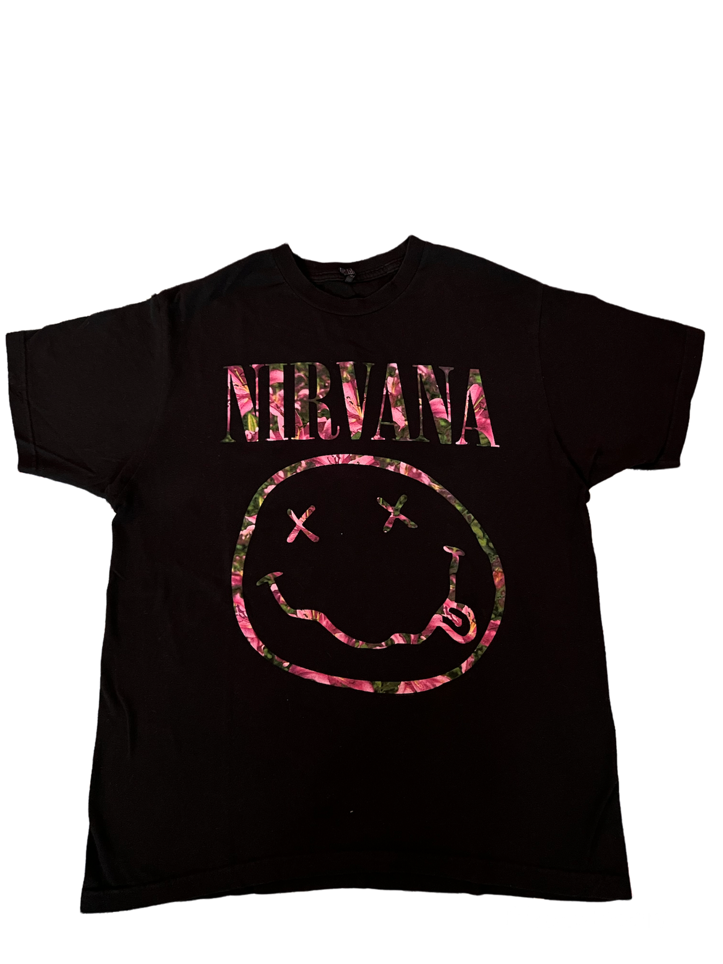 Nirvana smiley floral t-shirt size L