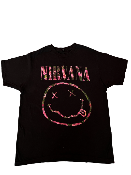 Nirvana smiley floral t-shirt size L